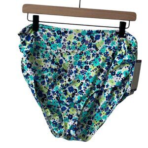 Anne Cole UPF 50 Blue Floral Ditsy Swimsuit Convertible Bikini Bottom, NWT